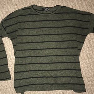 green and black striped shirt